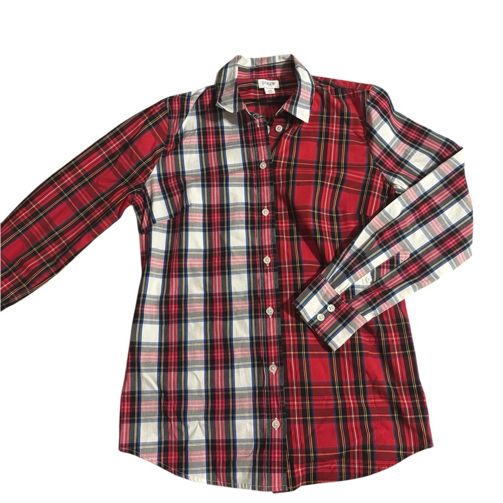 J. Crew Women’s plaid dress shirt Christmas outfit size XS